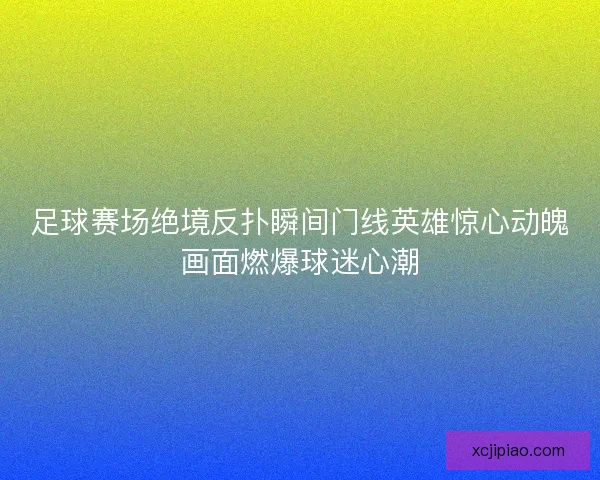 足球赛场绝境反扑瞬间门线英雄惊心动魄画面燃爆球迷心潮